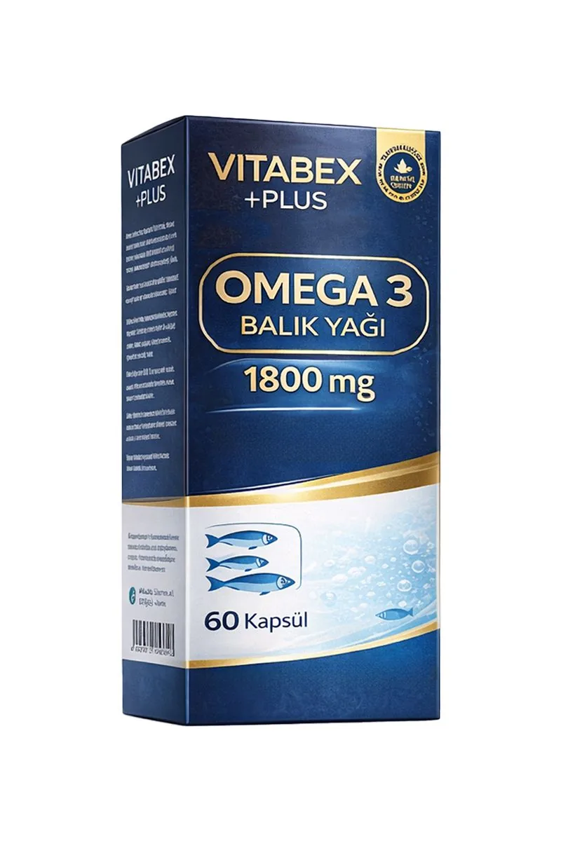 Vitabex +Plus Omega-3 Balık Yağı 1800 mg Kapsül ürün görseli