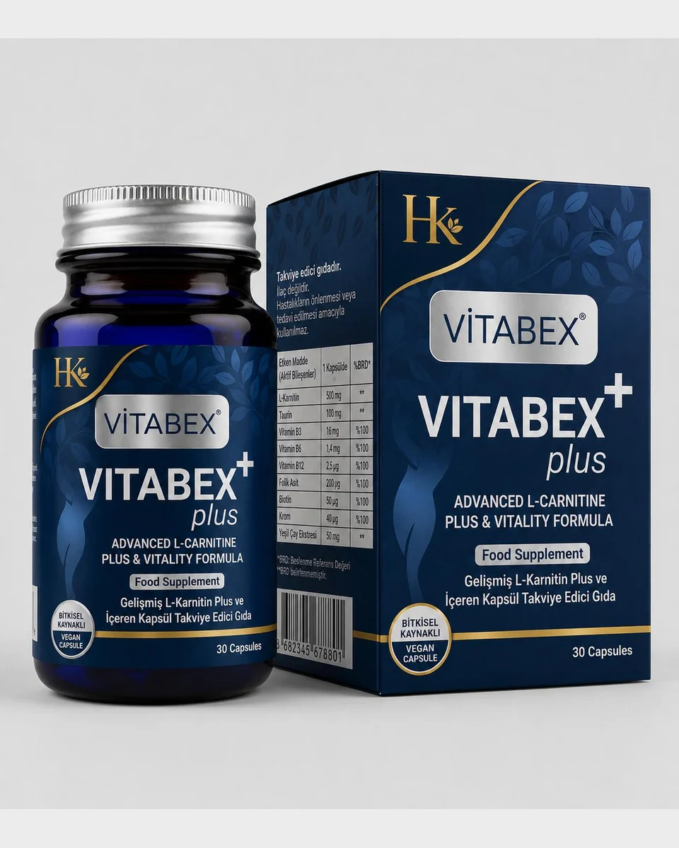 Vitabex +Plus L-Karnitin ve Canlılık Formülü – 30 Kapsül ürün görseli